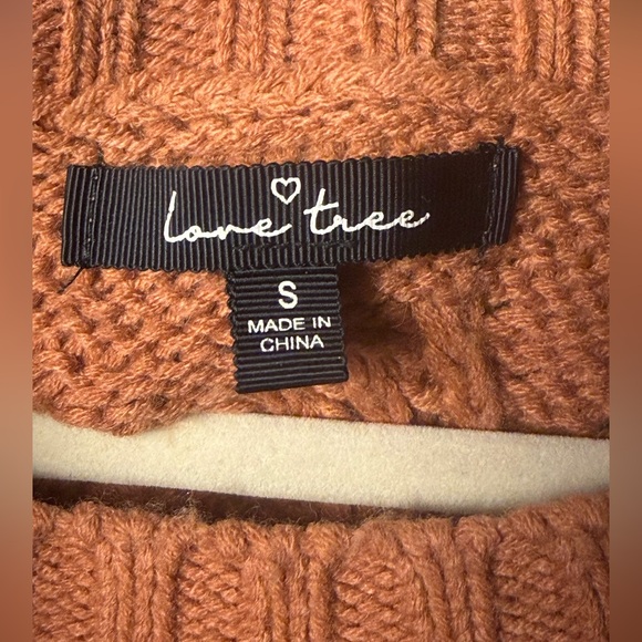 Love Tree Womens Oversized Cropped Orange Rust Knit Sweater W Balloon Sleeves S - Picture 5 of 12